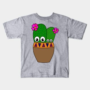 Cute Cactus Design #257: Adorable Cacti With Flowers In Jar Kids T-Shirt